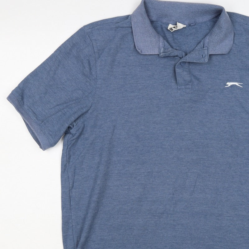 Slazenger Men’s Blue L Short Sleeve Logo Golf Polo Shirt