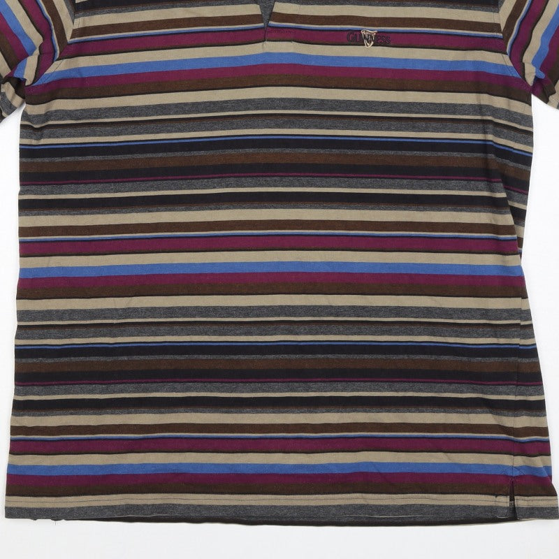 Guinness Men’s Multicoloured Striped Logo Short Sleeve Polo L