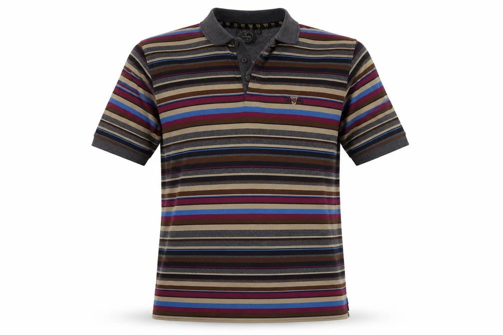 Guinness Men’s Multicoloured Striped Logo Short Sleeve Polo L