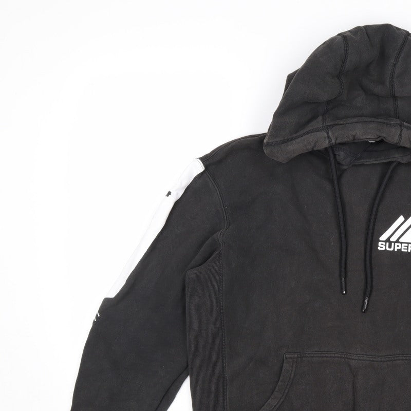 Superdry Men’s Black S Pullover Hoodie Logo Graphic Sports Fleece