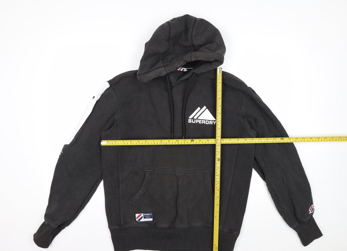 Superdry Men’s Black S Pullover Hoodie Logo Graphic Sports Fleece
