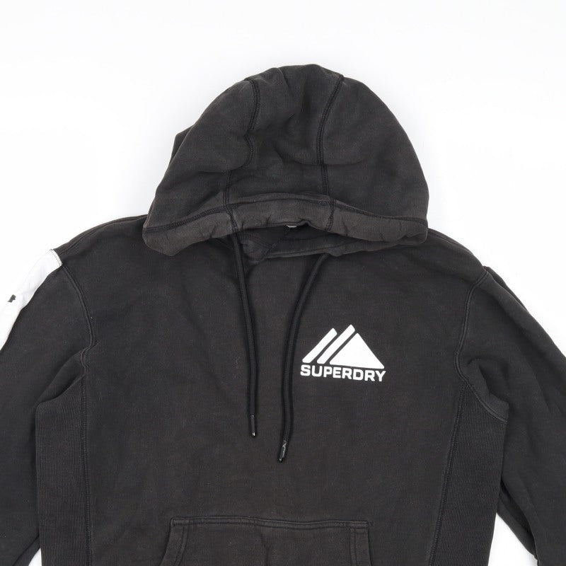 Superdry Men’s Black S Pullover Hoodie Logo Graphic Sports Fleece