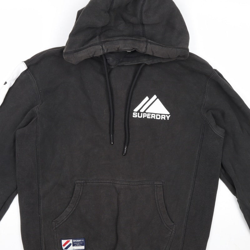 Superdry Men’s Black S Pullover Hoodie Logo Graphic Sports Fleece