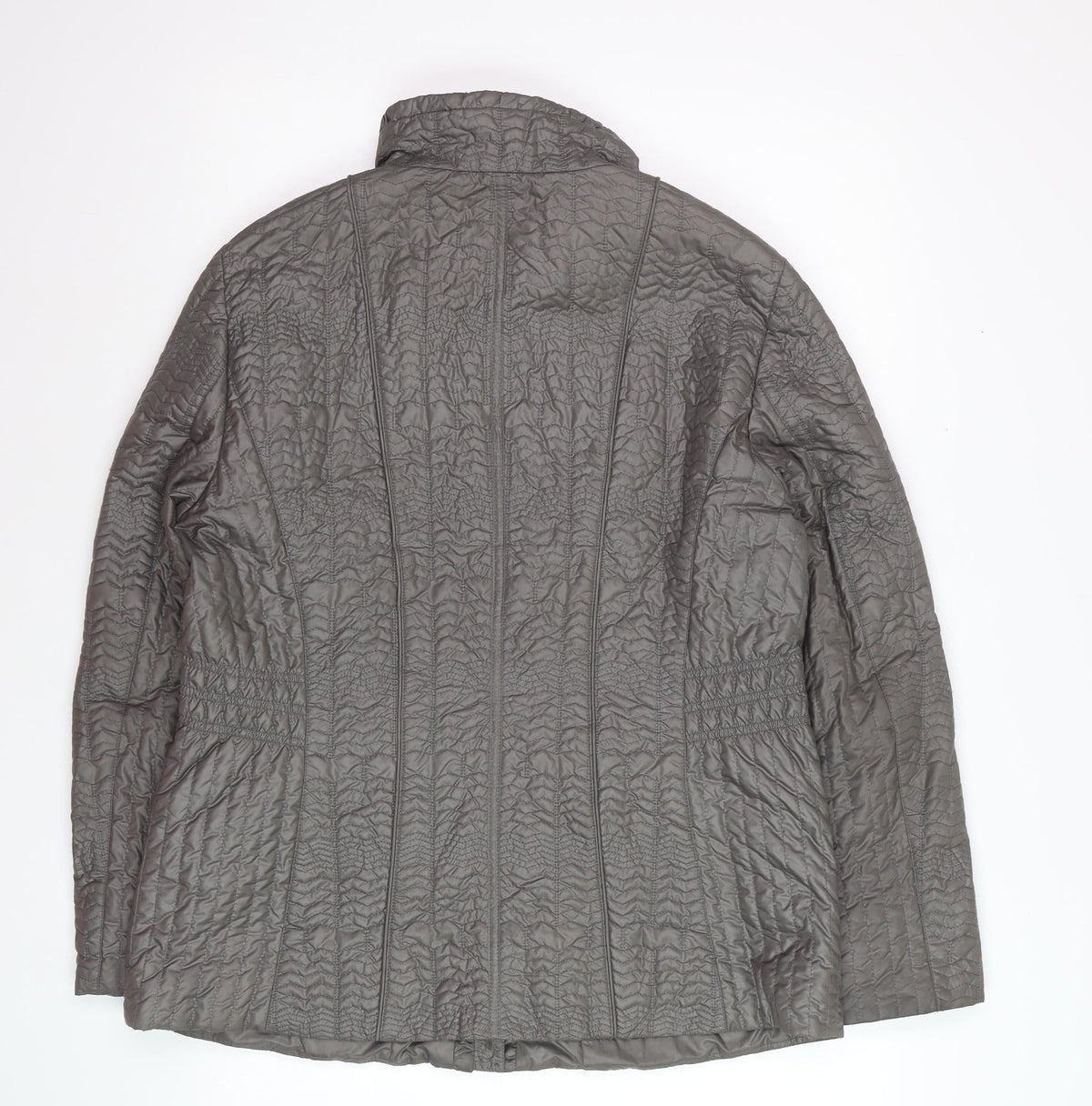 Gerry Weber Women Grey UK 16 Quilted Puffer Jacket Full Zip