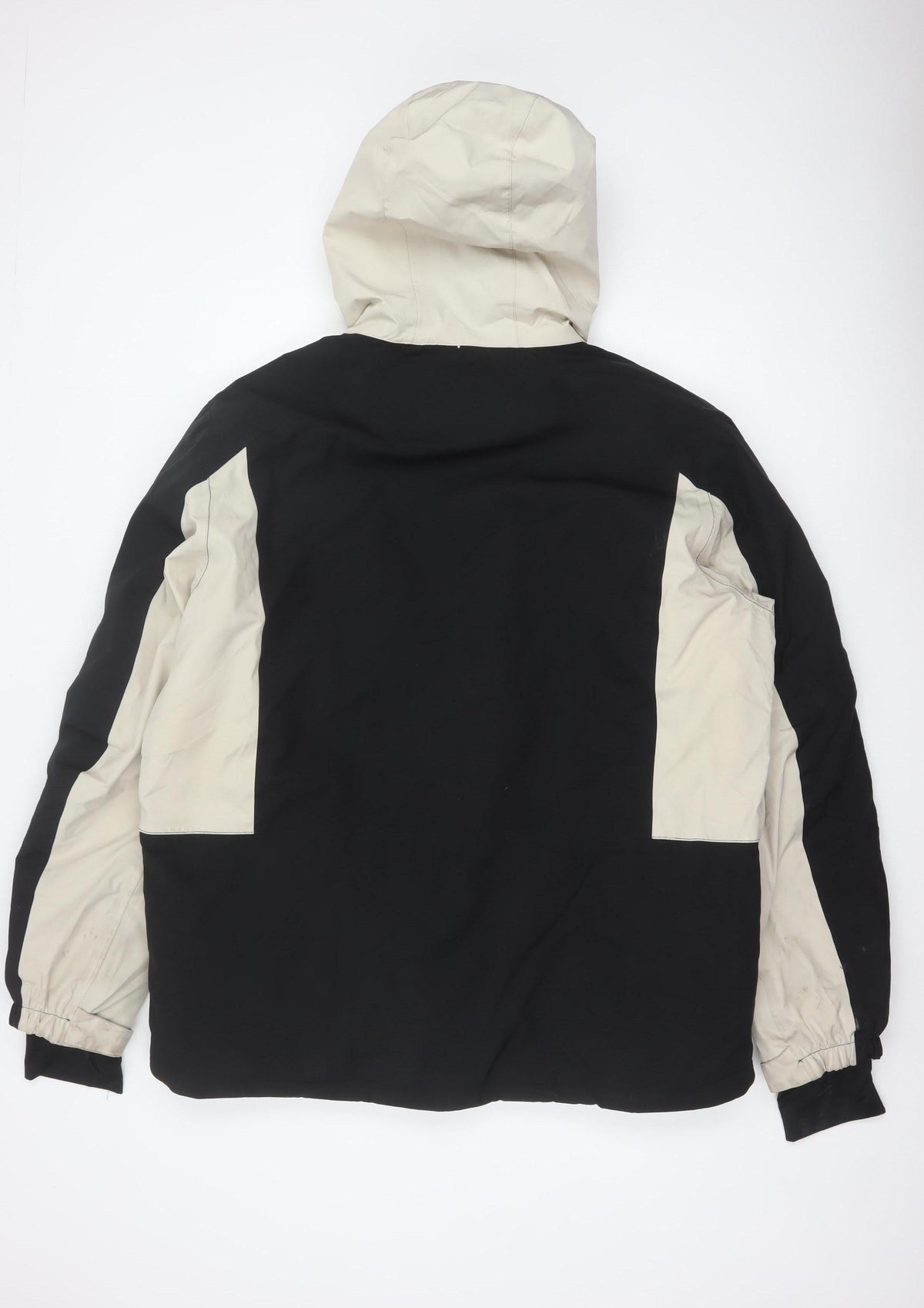 Crane Men’s Black Ivory XL Hooded Padded Ski Jacket Full Zip