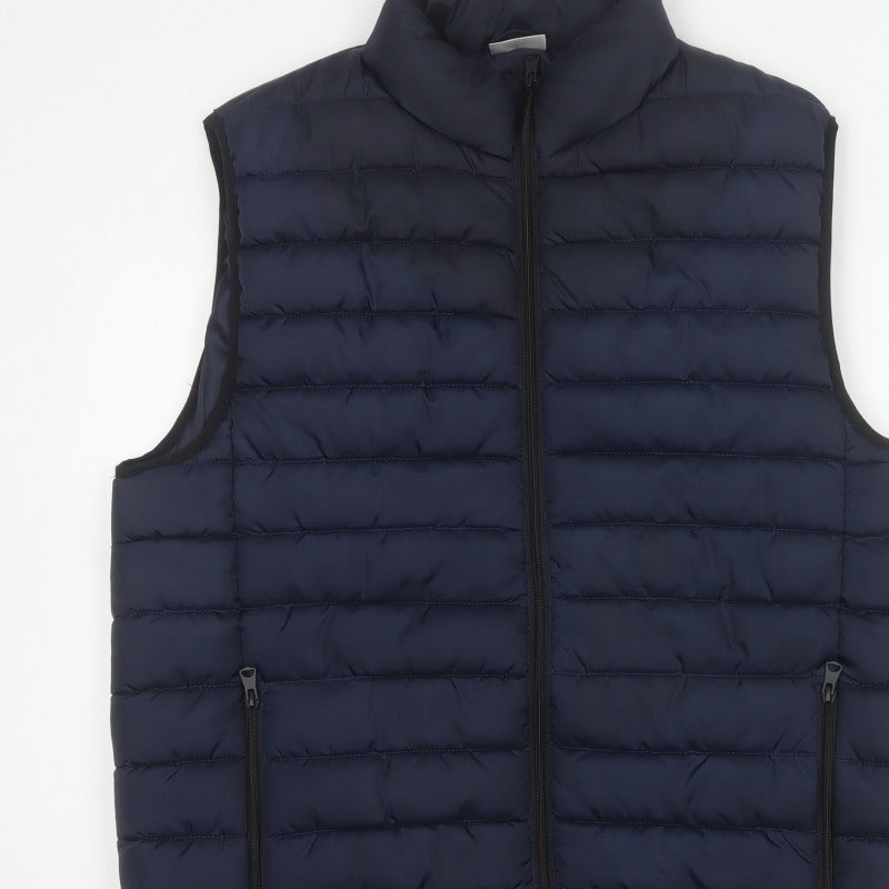 Alpha One Men’s Blue XL Quilted Puffer Bodywarmer Gilet Zip