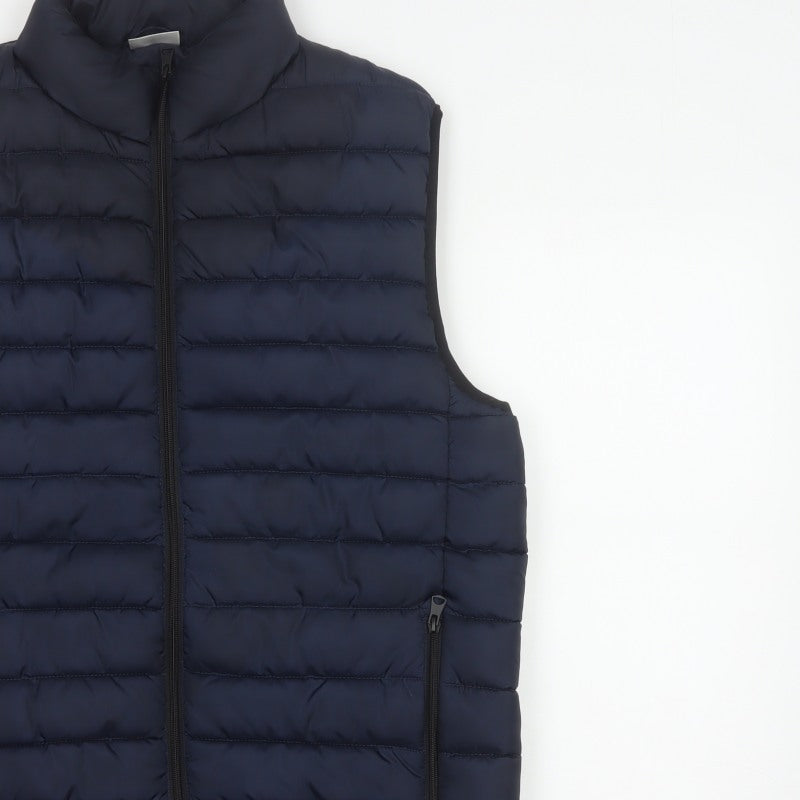 Alpha One Men’s Blue XL Quilted Puffer Bodywarmer Gilet Zip