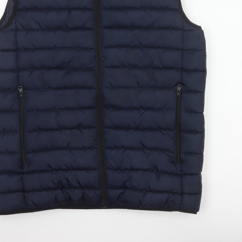 Alpha One Men’s Blue XL Quilted Puffer Bodywarmer Gilet Zip