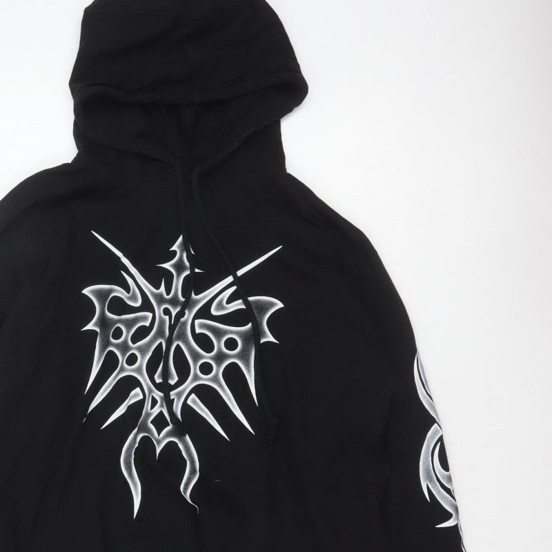 Made in Hell Men’s Black XL Pullover Hoodie Gothic Tribal Graphic Print