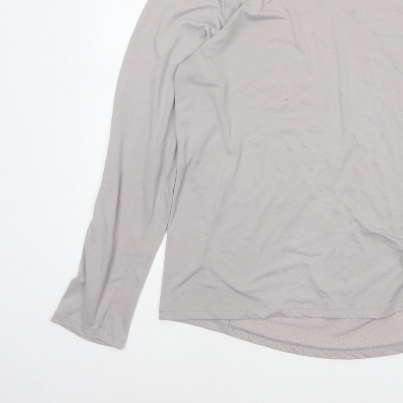 Nike Men’s Grey L Dri-FIT Long Sleeve Running Training Jersey Top