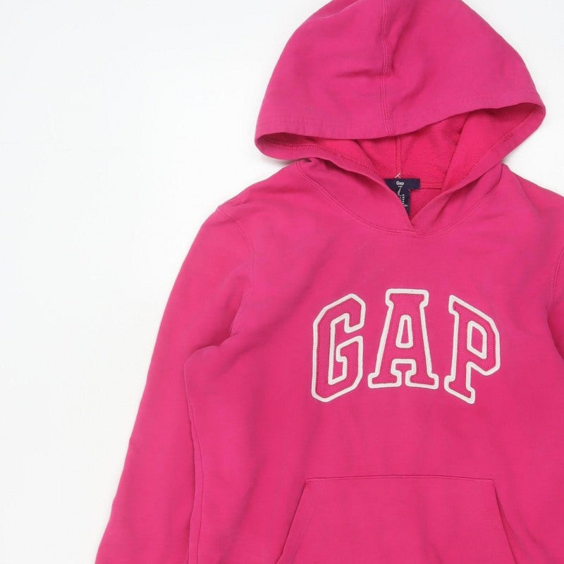 Gap Women’s Pink M Pullover Hoodie Logo Fleece Cotton Blend