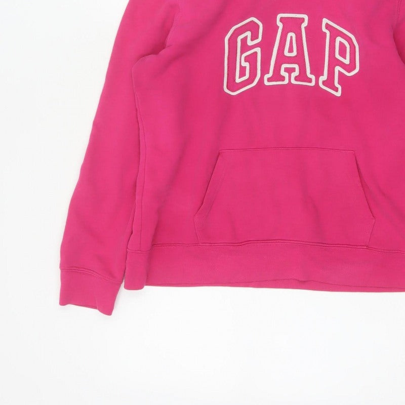 Gap Women’s Pink M Pullover Hoodie Logo Fleece Cotton Blend