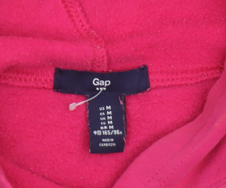 Gap Women’s Pink M Pullover Hoodie Logo Fleece Cotton Blend