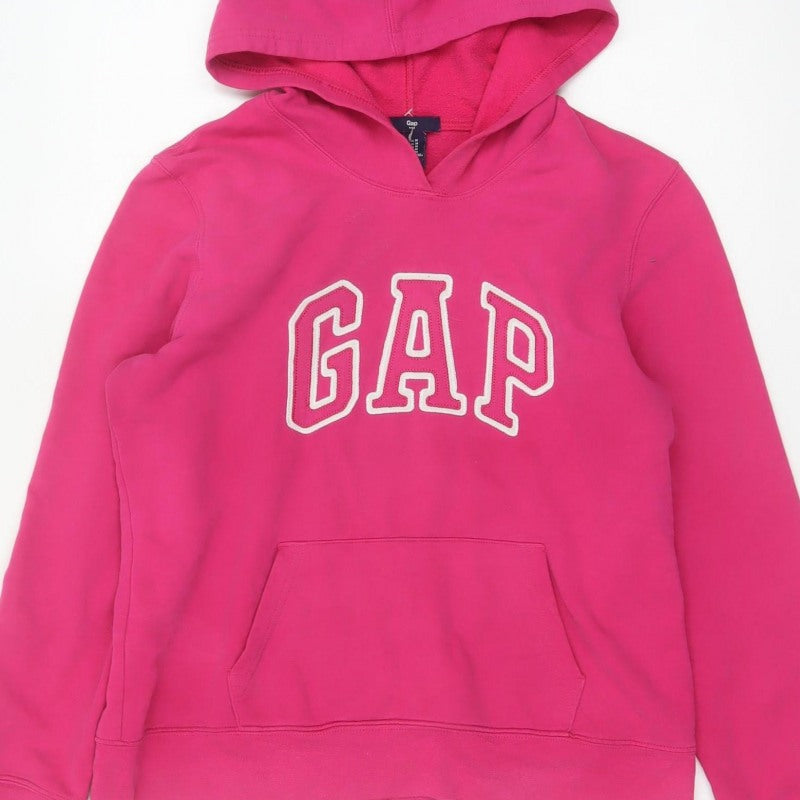 Gap Women’s Pink M Pullover Hoodie Logo Fleece Cotton Blend