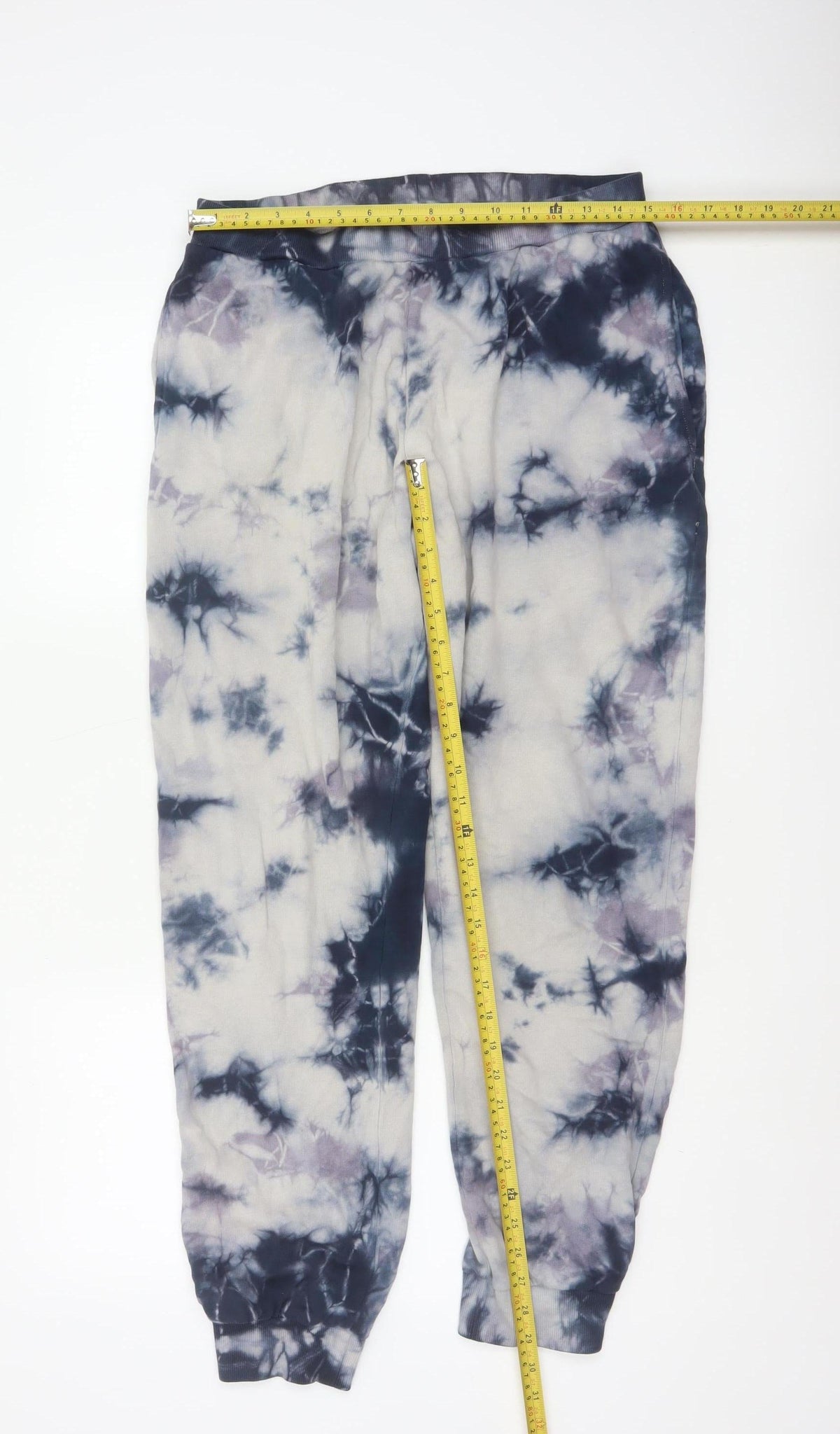 Noisy May Women Grey Tie Dye Cotton Jogger Trousers XS