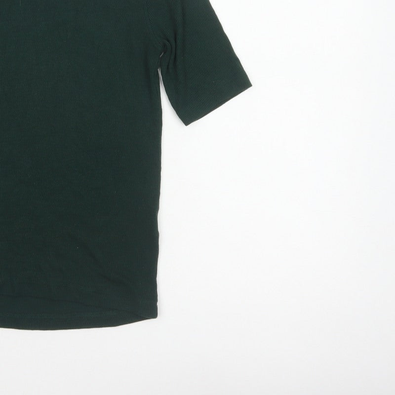 Whistles Women Green UK 8 Roll Neck Jersey Tunic Top Stretch