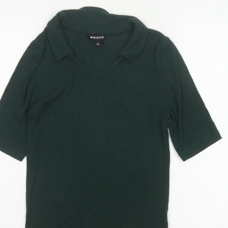 Whistles Women Green UK 8 Roll Neck Jersey Tunic Top Stretch