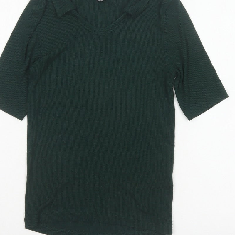 Whistles Women Green UK 8 Roll Neck Jersey Tunic Top Stretch