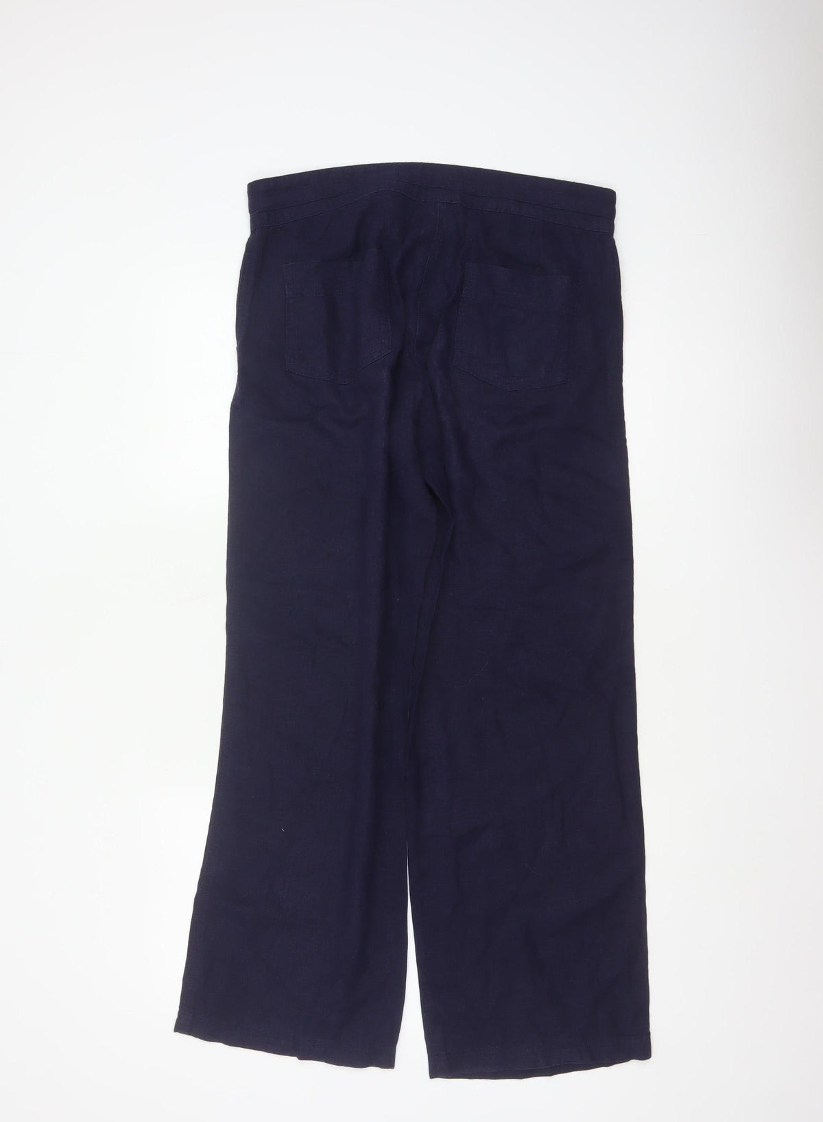 Next Parallel Women’s Blue Linen Wide-Leg Trousers UK 10 Regular