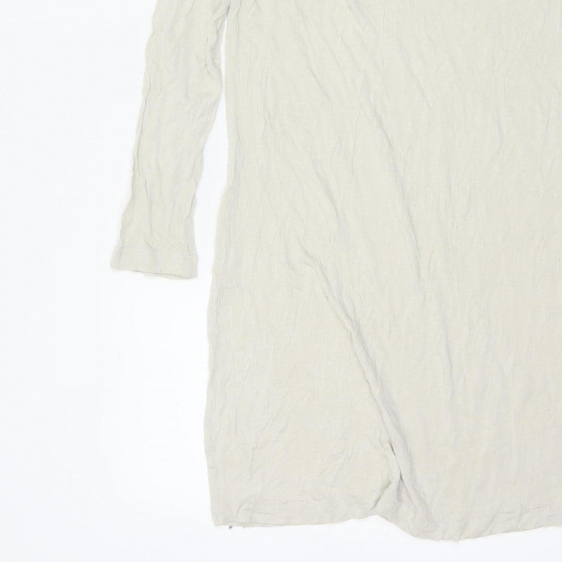 Sandwich Women Ivory L Knee Length Shift Jersey Long Sleeve Dress