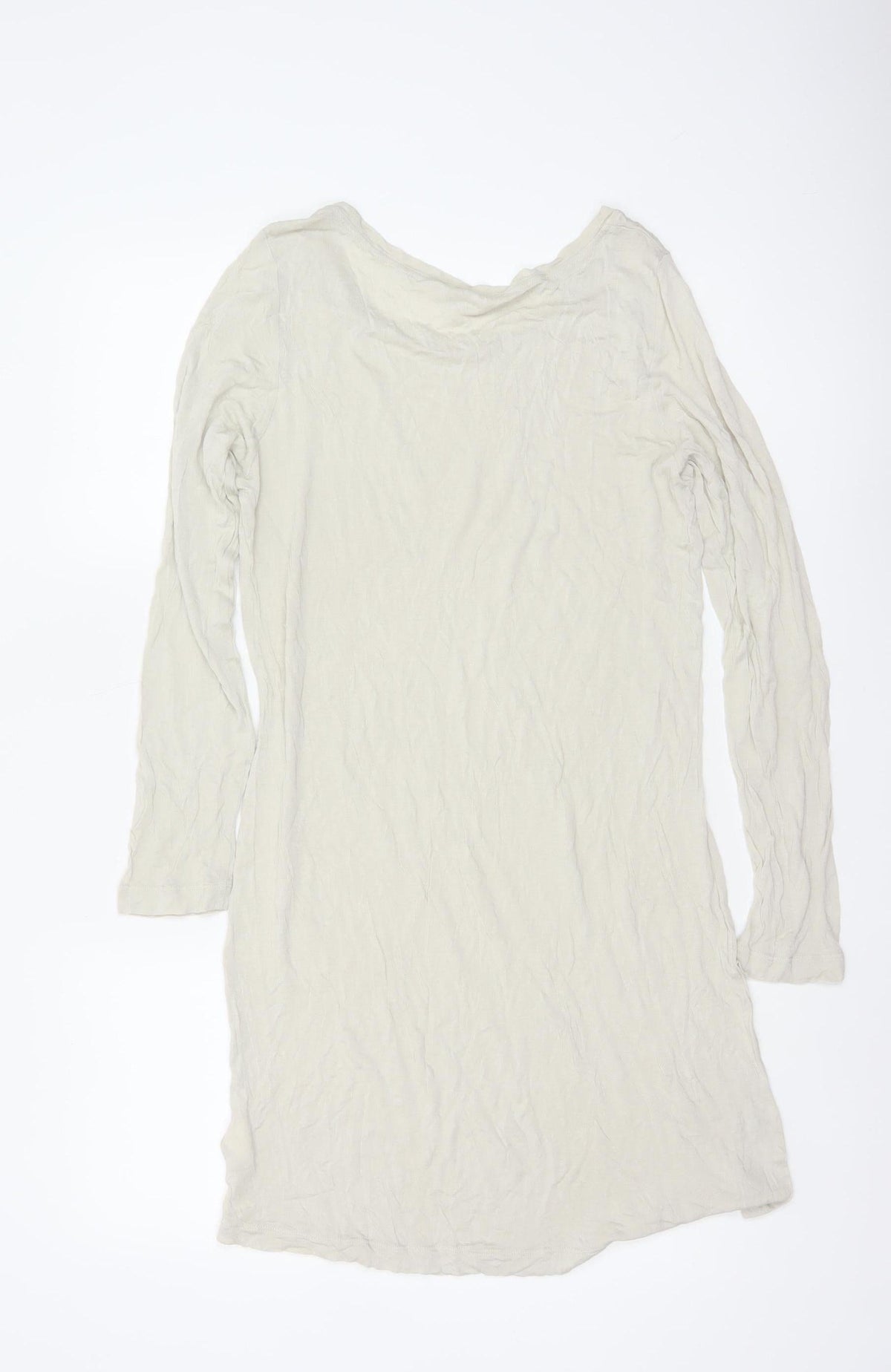 Sandwich Women Ivory L Knee Length Shift Jersey Long Sleeve Dress