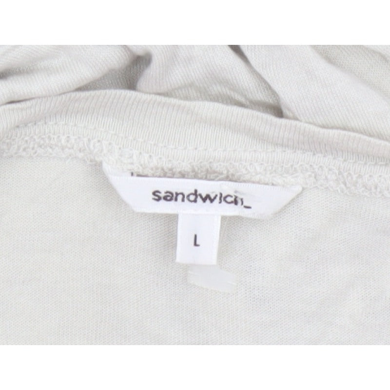 Sandwich Women Ivory L Knee Length Shift Jersey Long Sleeve Dress