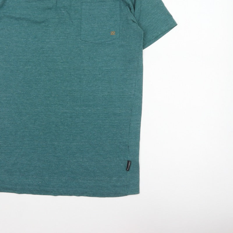 Billabong Men's Green Marl Logo Pocket Polo Shirt Size L
