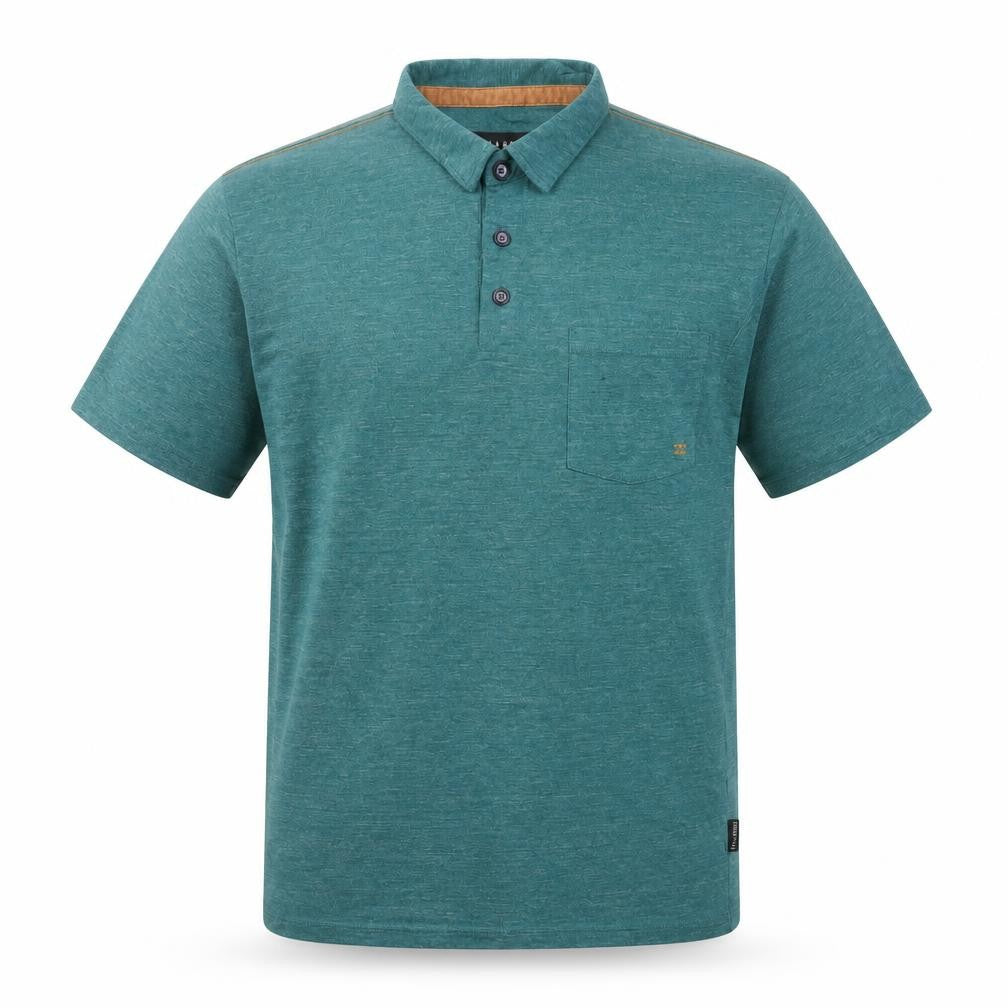 Billabong Men's Green Marl Logo Pocket Polo Shirt Size L