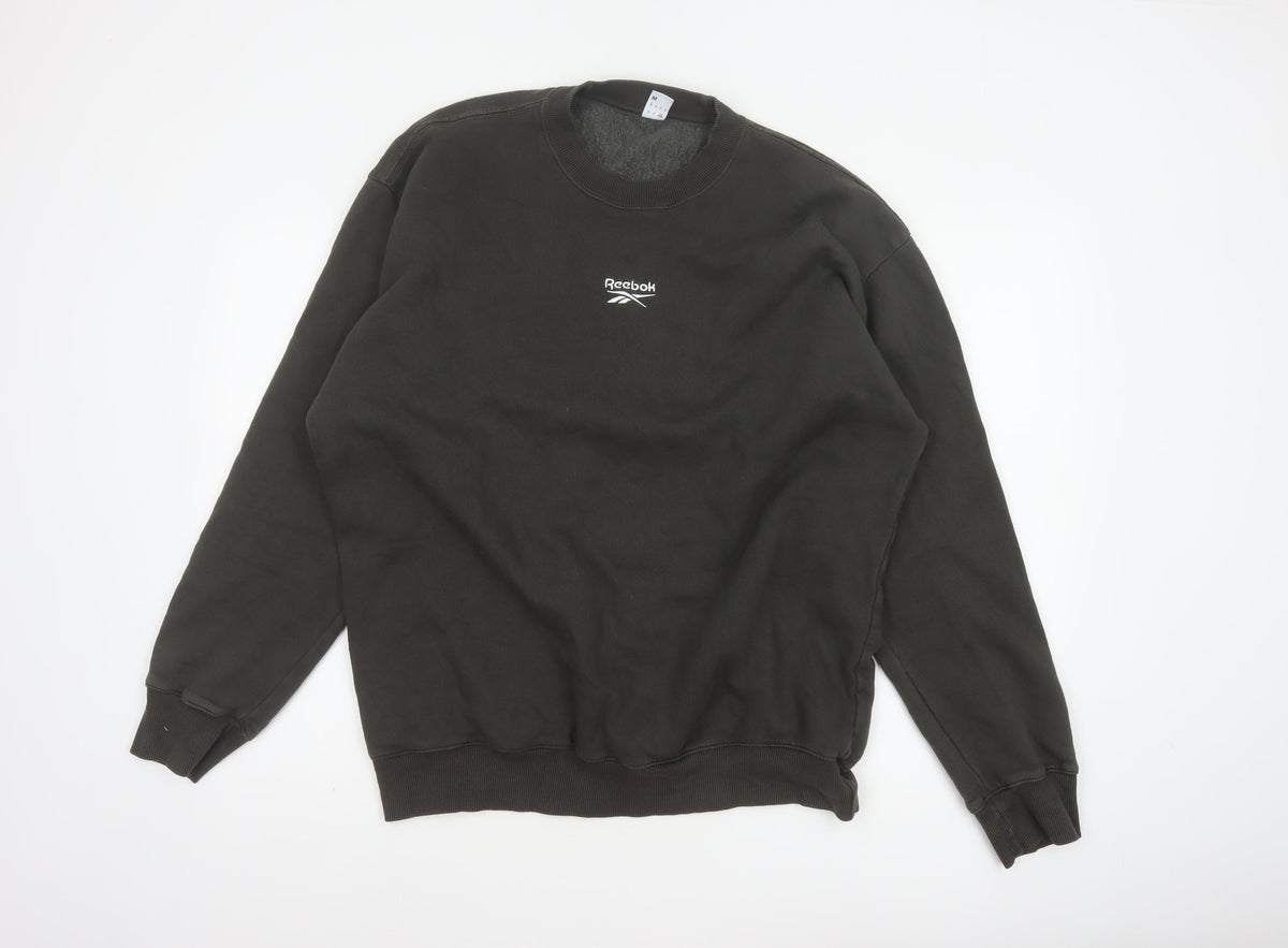 Reebok Men’s Black M Pullover Crew Neck Logo Sweatshirt