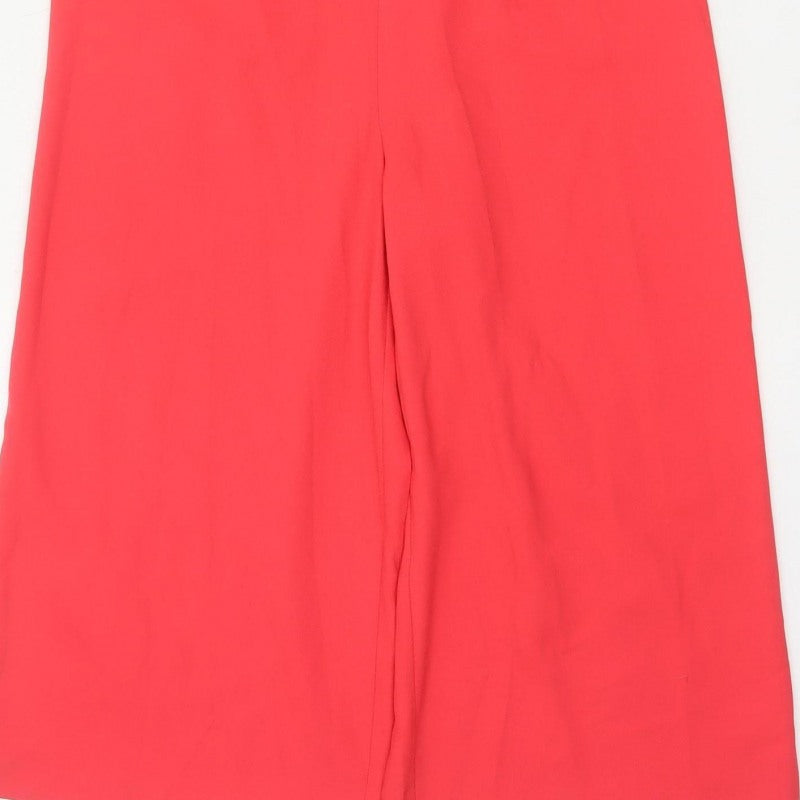 Oasis Women Red Size 10 Lace Wide Leg Sleeveless Jumpsuit Formal
