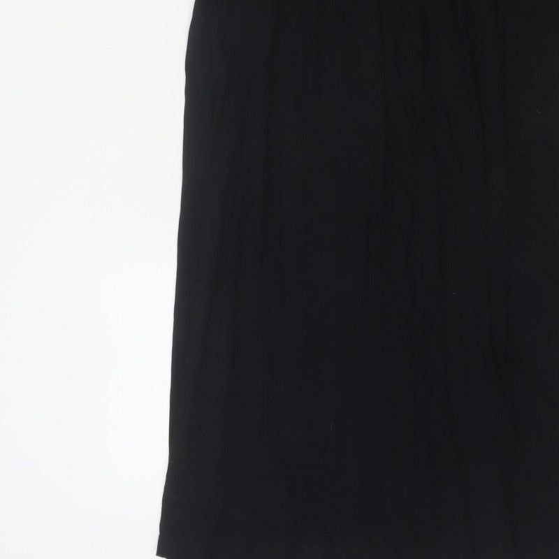 Boden Women Black UK 12 Maxi V-Neck Long Sleeve Stretch Dress
