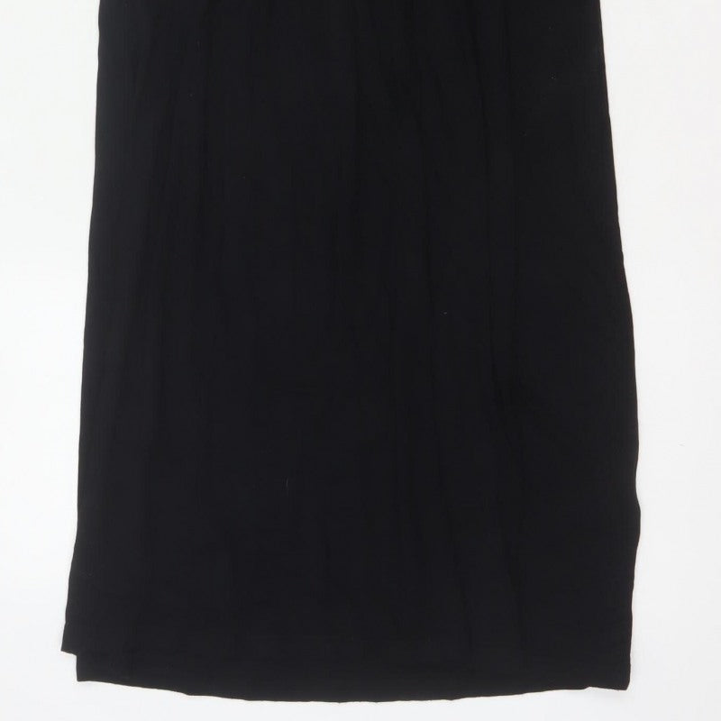 Boden Women Black UK 12 Maxi V-Neck Long Sleeve Stretch Dress