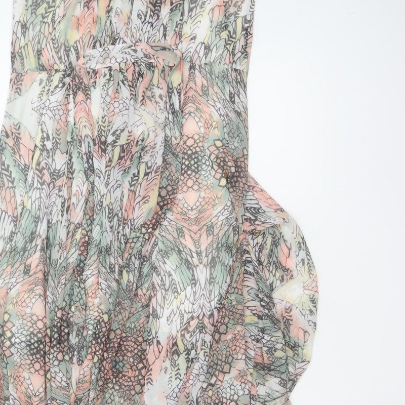 Firetrap Women Multicoloured XS Floral Chiffon Long Kaftan Dress