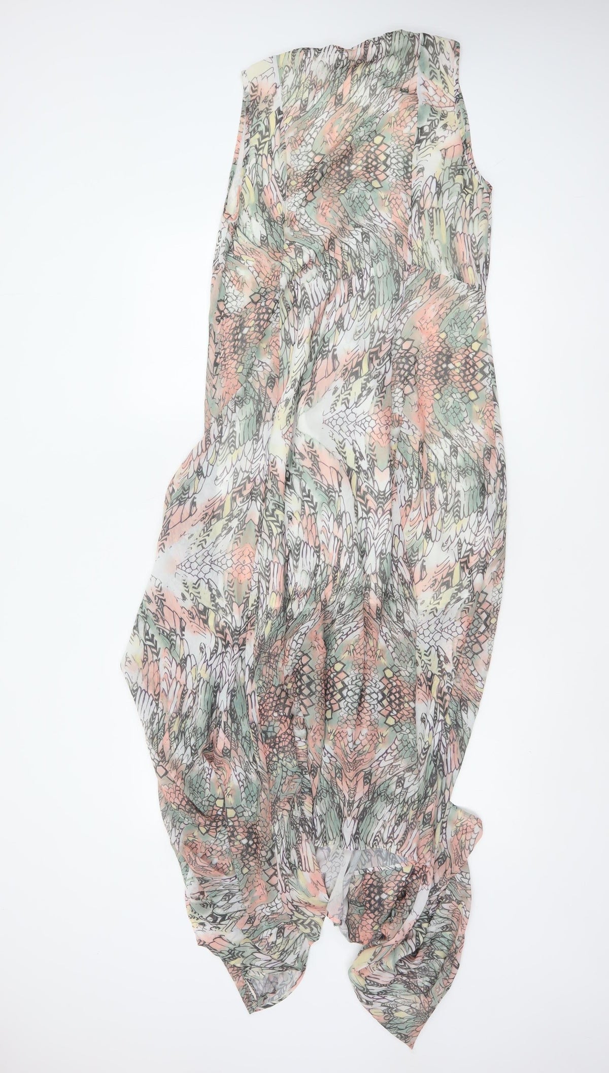 Firetrap Women Multicoloured XS Floral Chiffon Long Kaftan Dress