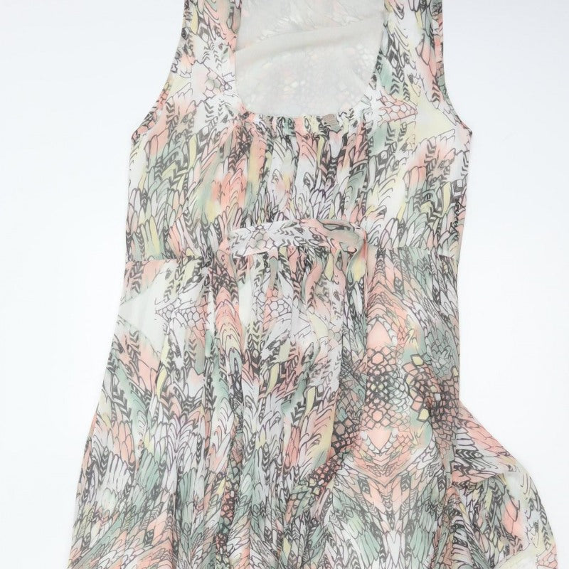 Firetrap Women Multicoloured XS Floral Chiffon Long Kaftan Dress