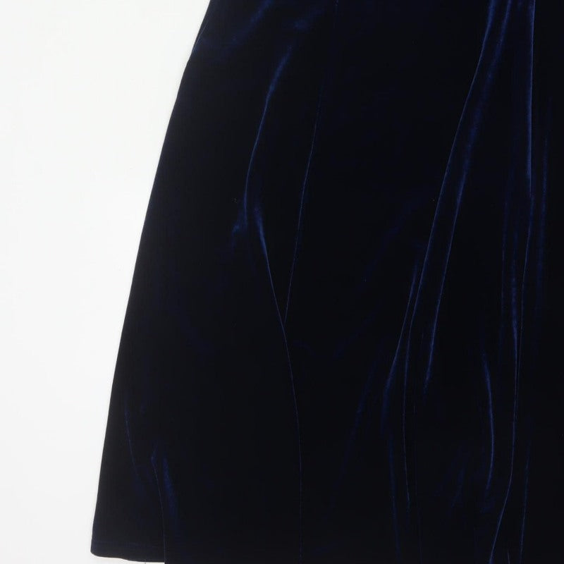 Bm Women’s Blue Size 14 Velvet Sequin Mesh Jacket Dress Formal