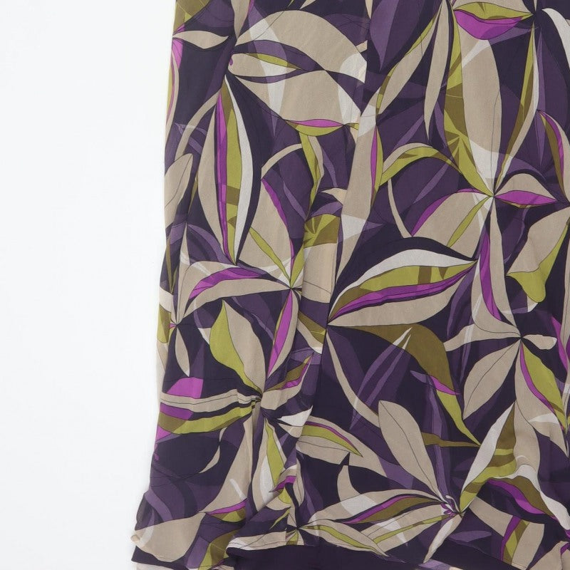 Windsmoor Women’s Purple Multicoloured UK 12 Silk Floral Maxi Dress