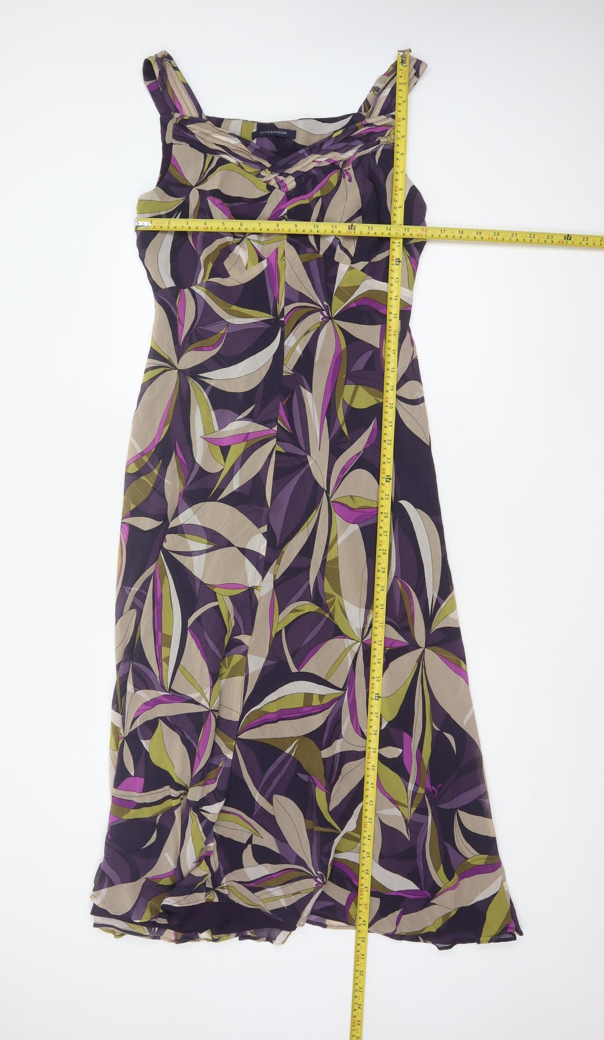Windsmoor Women’s Purple Multicoloured UK 12 Silk Floral Maxi Dress