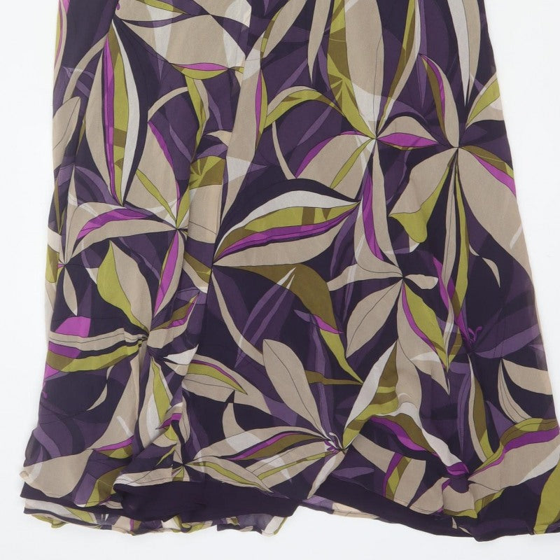 Windsmoor Women’s Purple Multicoloured UK 12 Silk Floral Maxi Dress