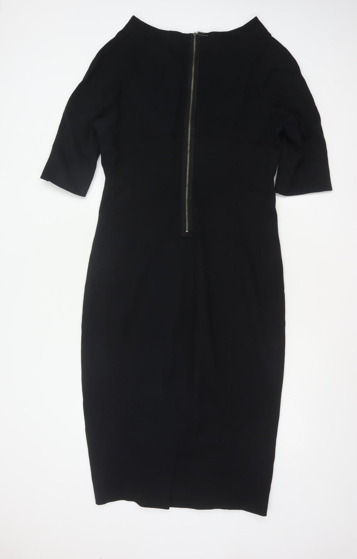 Amanda Wakeley Women’s Black UK 16 Midi Pencil Dress Zip