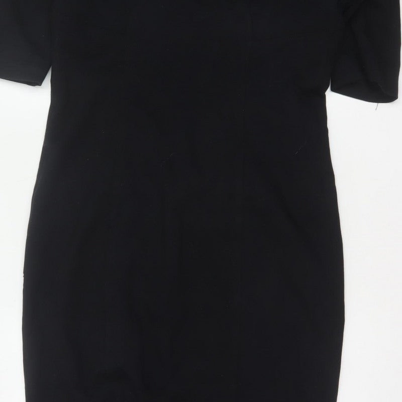 Amanda Wakeley Women’s Black UK 16 Midi Pencil Dress Zip