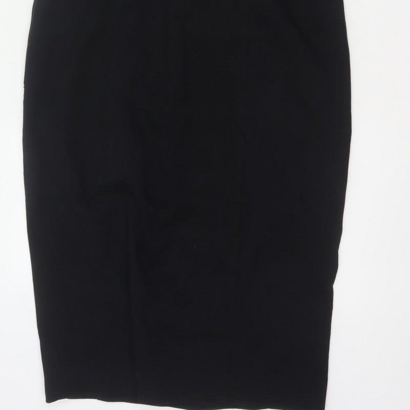 Amanda Wakeley Women’s Black UK 16 Midi Pencil Dress Zip