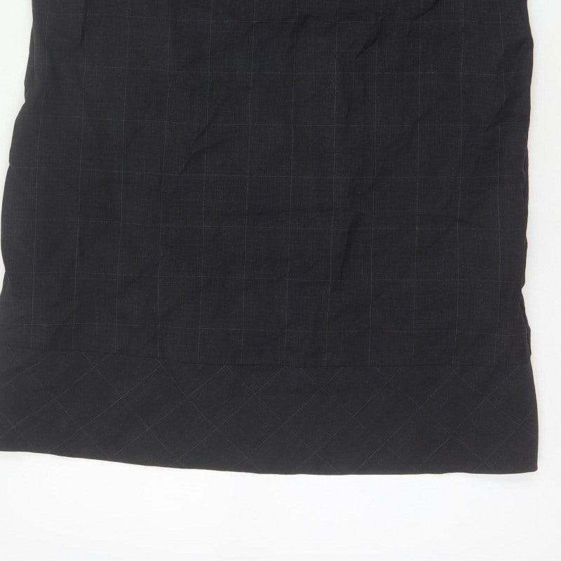 River Island Women Black UK 12 Sleeveless Wool Check Tunic Blouse