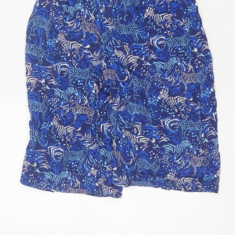 Additional view of Monsoon girls’ blue 5-6 years animal print off shoulder wide leg jumpsuit