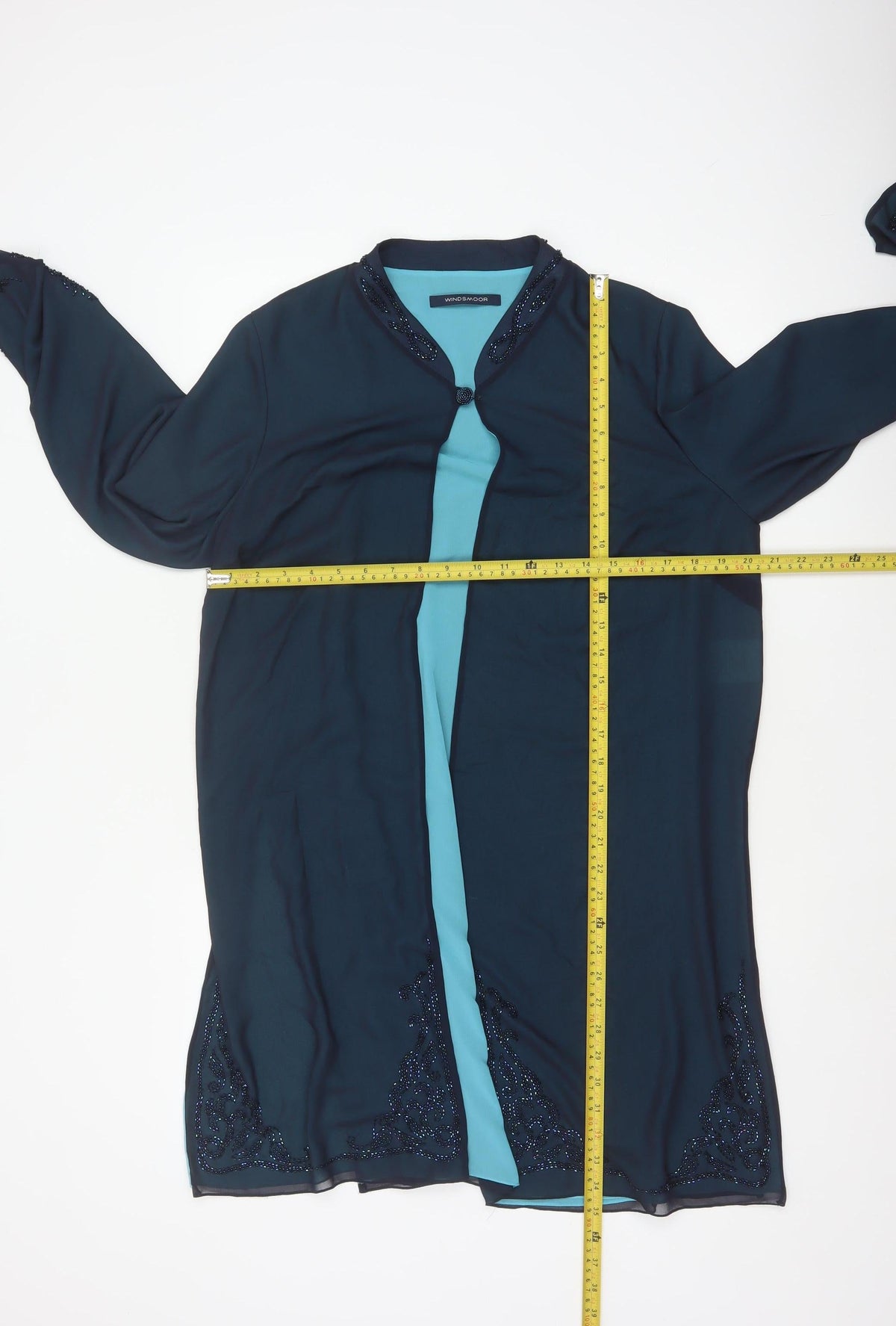 Windsmoor Women’s Blue Beaded Chiffon Jacket Size 10 Formal