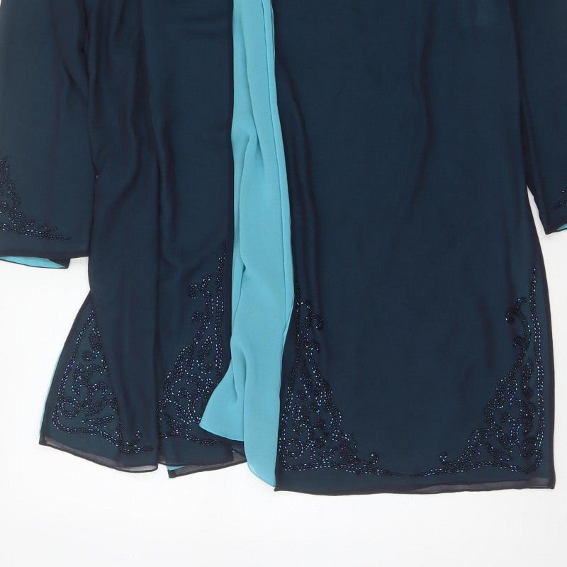 Windsmoor Women’s Blue Beaded Chiffon Jacket Size 10 Formal