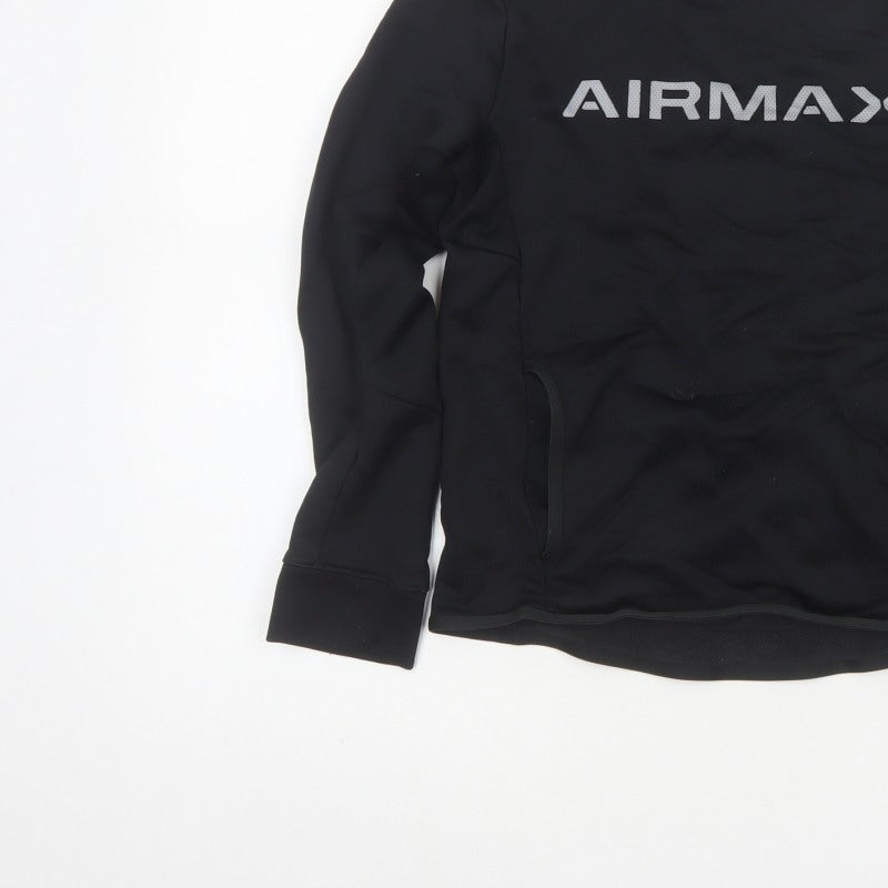 Nike Boys Black 11-12 Years Air Max Logo Crew Neck Pullover Sweatshirt