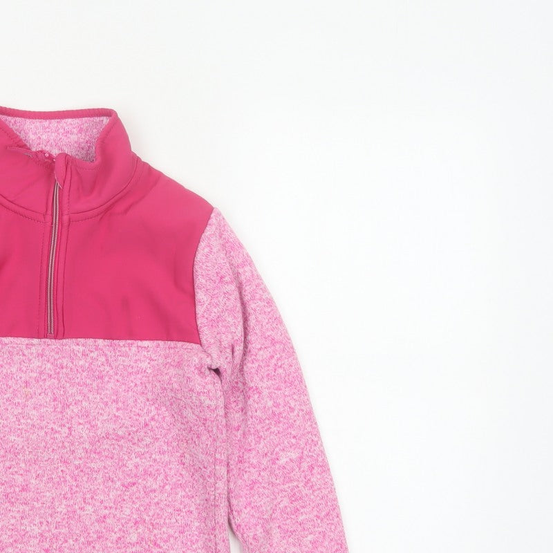 Mountain Warehouse Girls Pink 9-10 Years 1/4 Zip Fleece Sweatshirt