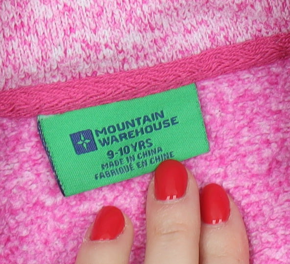 Mountain Warehouse Girls Pink 9-10 Years 1/4 Zip Fleece Sweatshirt
