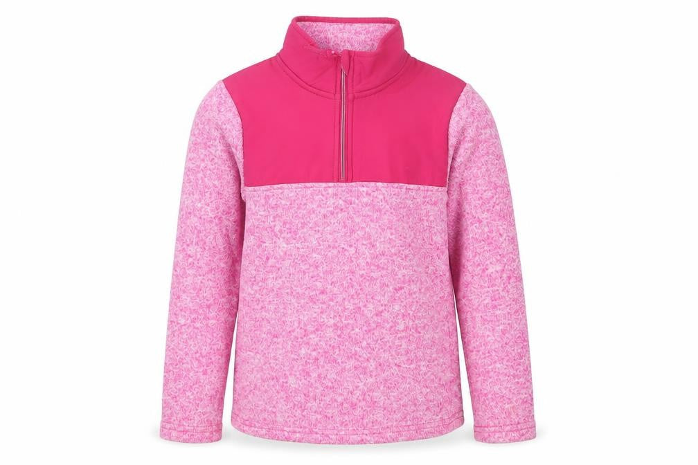 Mountain Warehouse Girls Pink 9-10 Years 1/4 Zip Fleece Sweatshirt